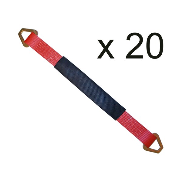 2 x 21 Axle Straps w/ Sleeve and D Rings, WLL- 3,333 lb, PK20